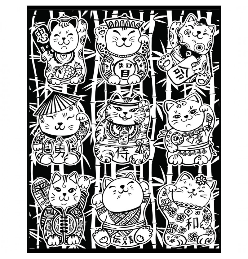 Cuadro de los Gatos Japoneses