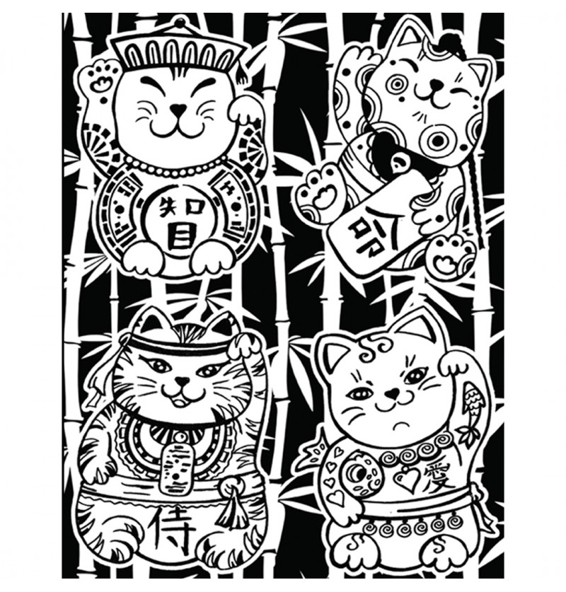 Cuadro de los Gatos Japoneses